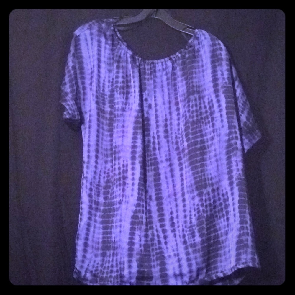 Michael Kors blue/black short sleeve tunic